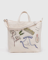 Horizontal Zip Duck Bag - Embroidered Get Ready With Me