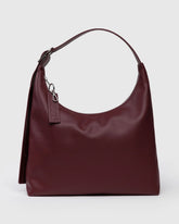 Recycled Leather Shoulder Bag - Mahogany