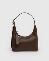 Mini Recycled Leather Shoulder Bag - Brown