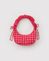 Mini Ruffle Crescent Bag - Ruby Gingham