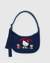 Medium Nylon Crescent Bag - Embroidered Hello Kitty & Teddy