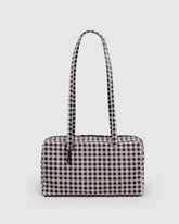 Nylon Bowler Bag - Black & White Gingham