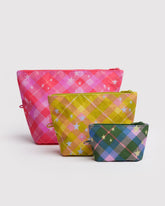 Go Pouch Set - Star Plaid
