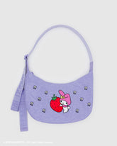 Medium Nylon Crescent Bag - Embroidered My Melody Strawberry