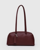 Recycled Leather Bowler Bag - Mahogany