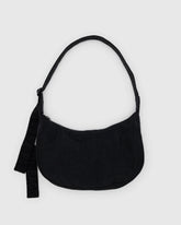 Medium Nylon Crescent Bag - Black