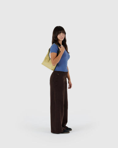 Mini Recycled Leather Shoulder Bag - Straw