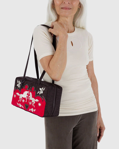 Nylon Bowler Bag - Western Appliqué