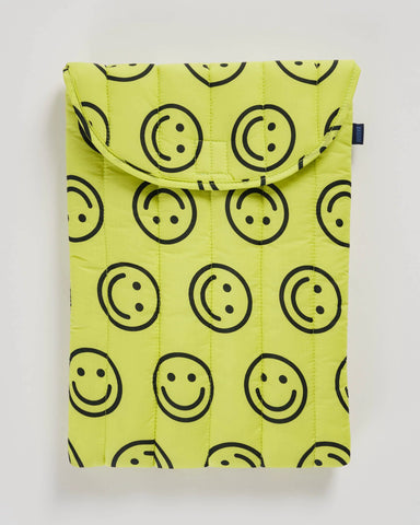 Puffy Laptop Sleeve 16" - Yellow Happy