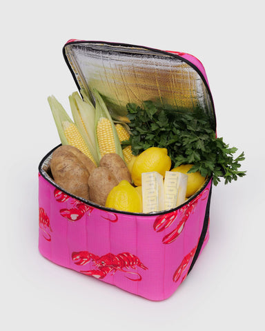 Puffy Cooler Bag - Pink Lobster