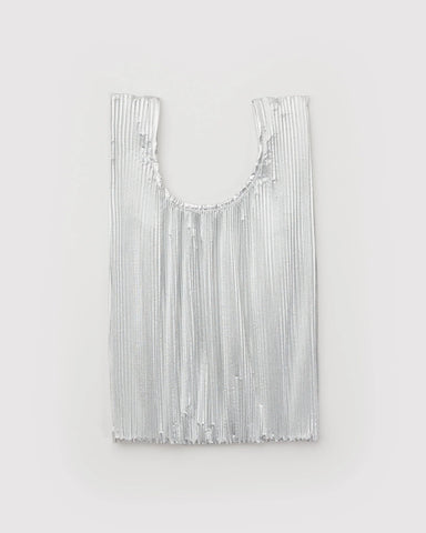 Pleated Baggu - Chrome Metallic