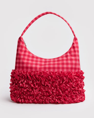 Ruffle Shoulder Bag - Ruby Gingham