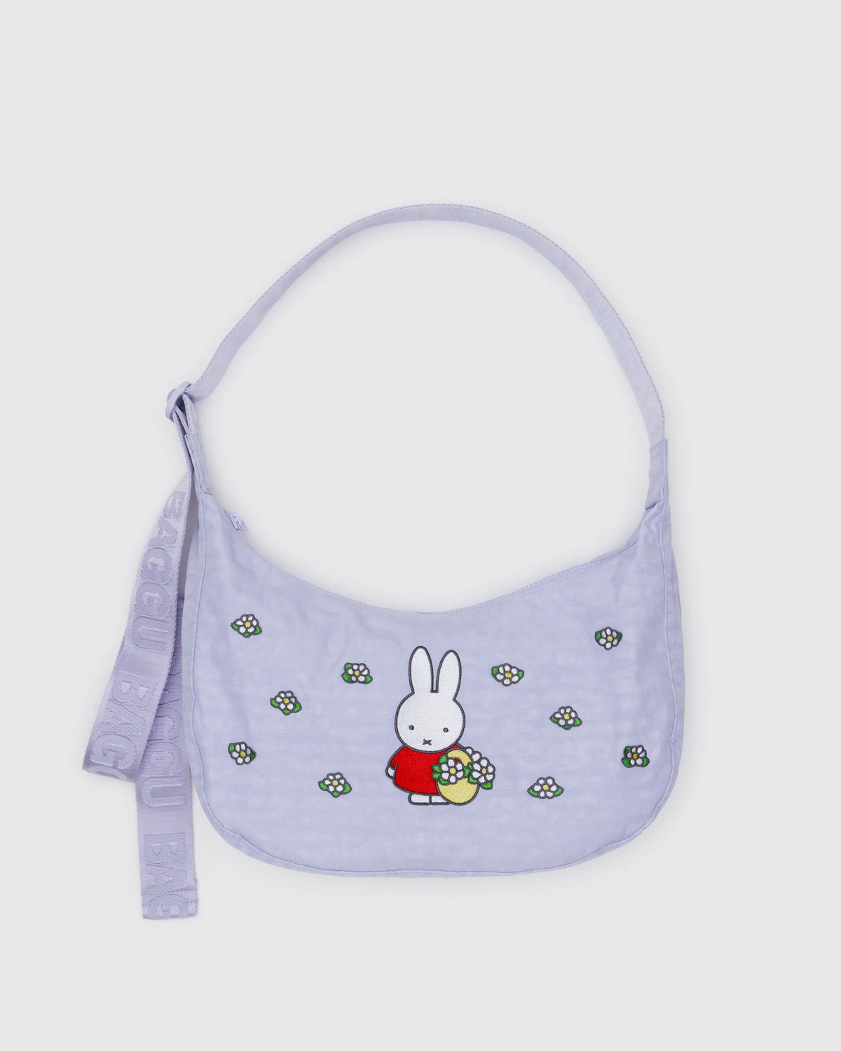 Medium Nylon Crescent Bag - Embroidered Miffy