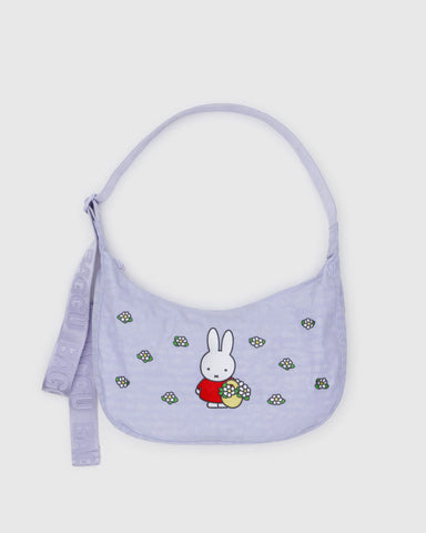 Medium Nylon Crescent Bag - Embroidered Miffy