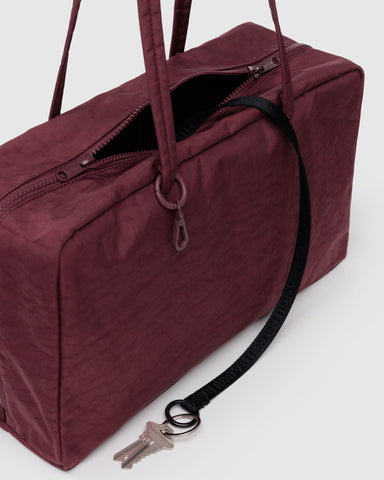 Medium Nylon Bowler Bag - Mahogany