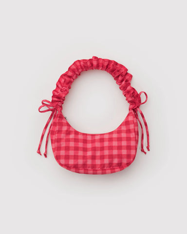 Mini Ruffle Crescent Bag - Ruby Gingham