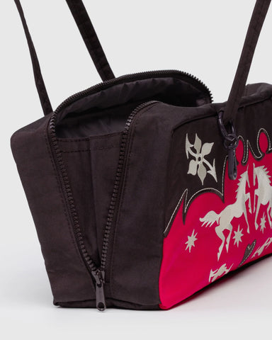 Nylon Bowler Bag - Western Appliqué