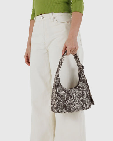 Mini Nylon Shoulder Bag - Snakeskin