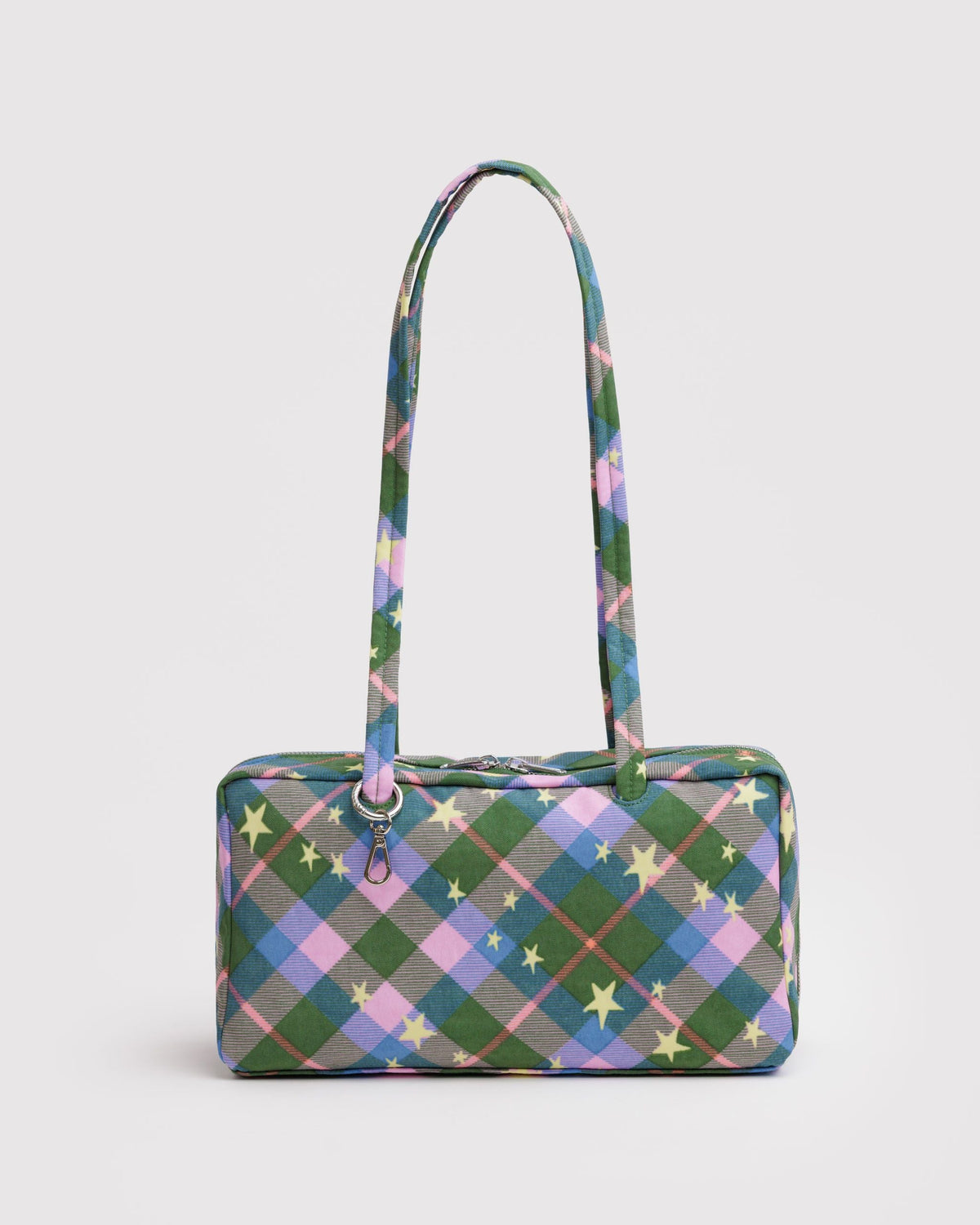 Nylon Bowler Bag - Green Star Plaid