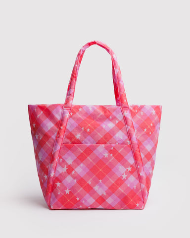 Cloud Bag - Pink Star Plaid