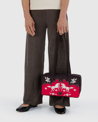 Nylon Bowler Bag - Western Appliqué