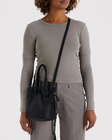 Nylon Drawstring Bag - Black