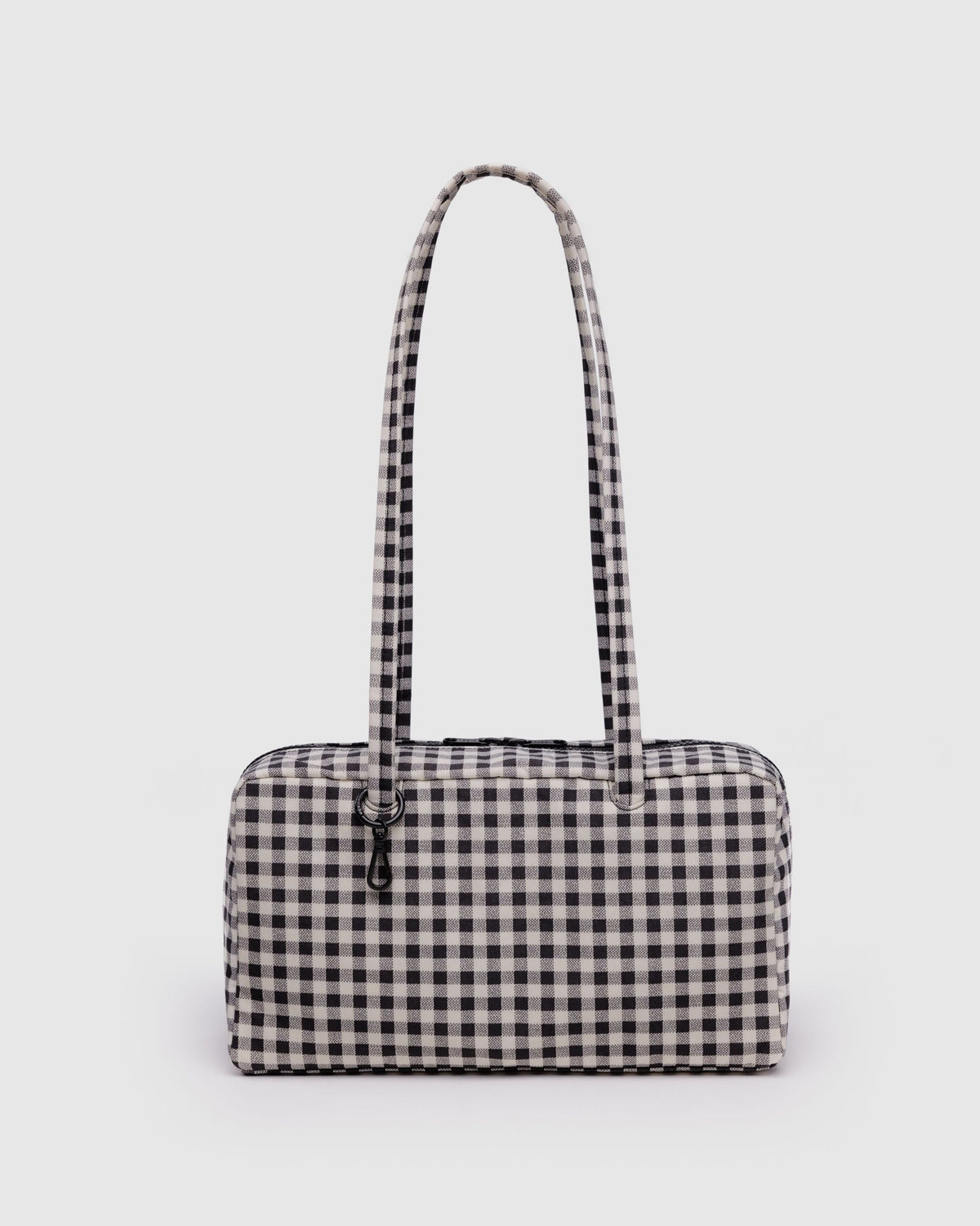 Nylon Bowler Bag - Black & White Gingham