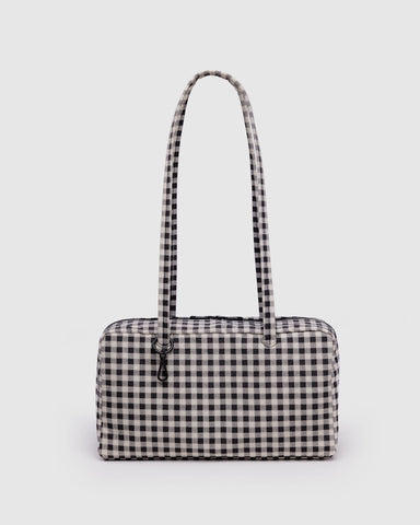 Nylon Bowler Bag - Black & White Gingham