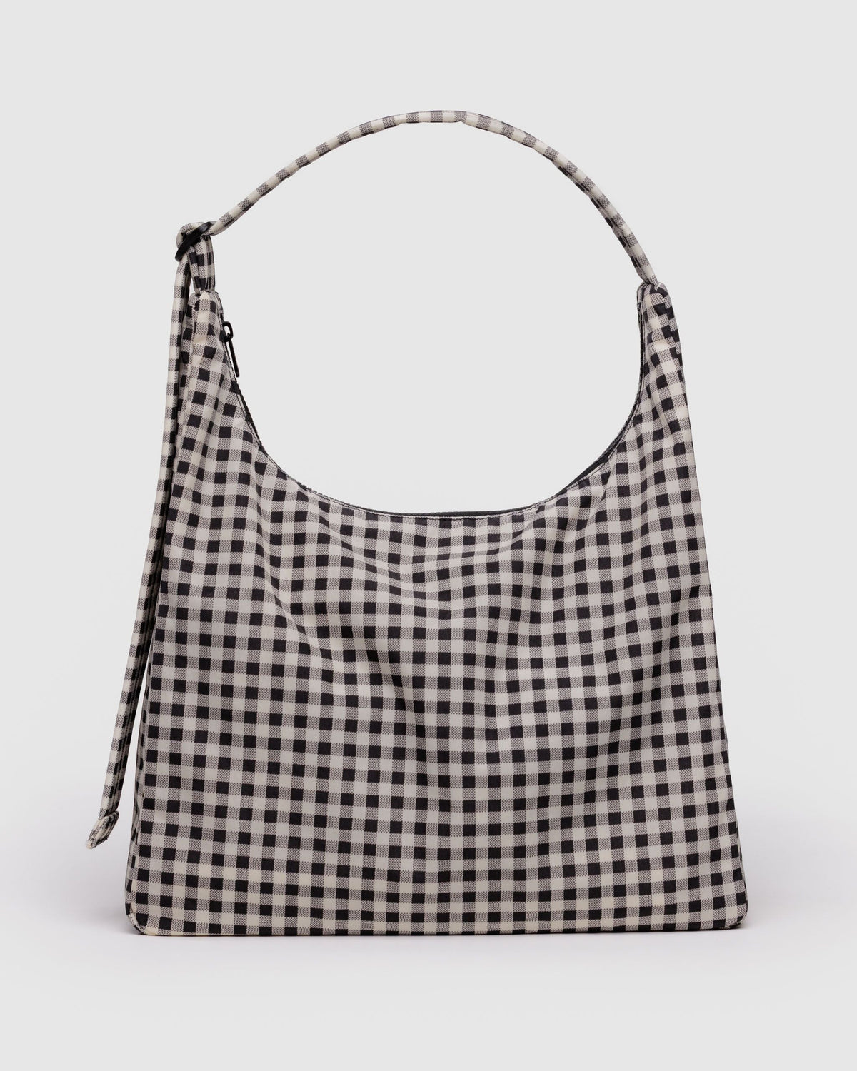 Nylon Shoulder Bag - Black & White Gingham