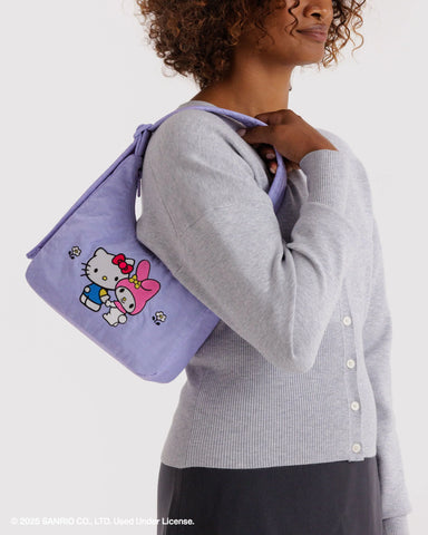 Mini Nylon Shoulder Bag - Embroidered Hello Kitty & My Melody