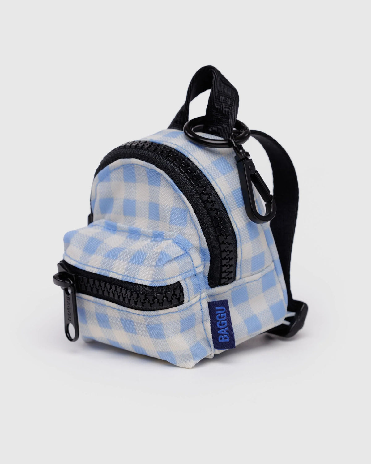 Backpack Charm - Light Blue Gingham