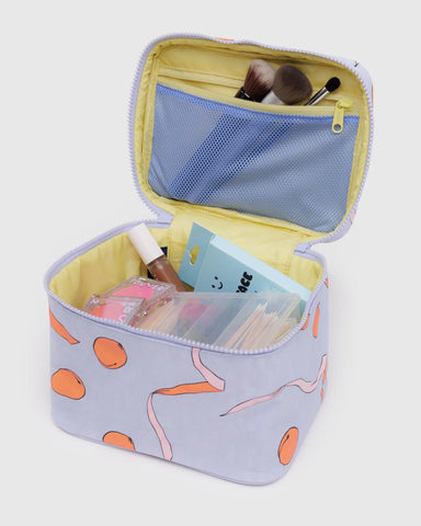 Large Cosmetic Case - Apricots & Ribbons