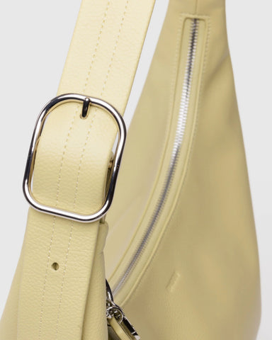 Recycled Leather Shoulder Bag - Straw