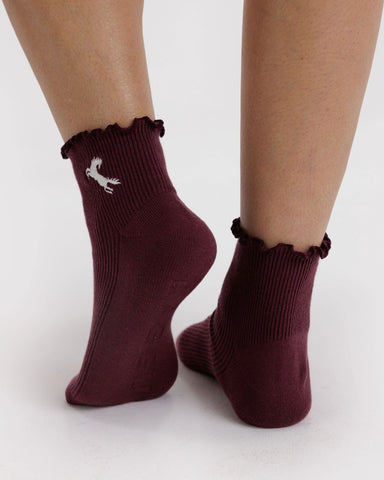 Lettuce Edge Sock Set of 2 - Mahogany & Navy Icons