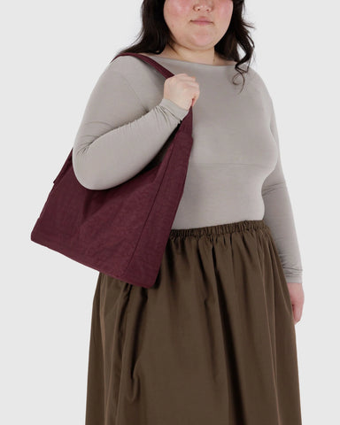 Nylon Shoulder Bag - Mahogany