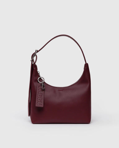 Mini Recycled Leather Shoulder Bag - Mahogany