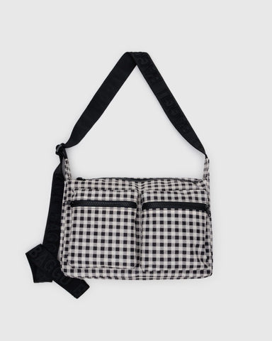 Medium Cargo Crossbody - Black & White Gingham