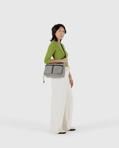 Medium Cargo Crossbody - Black & White Gingham