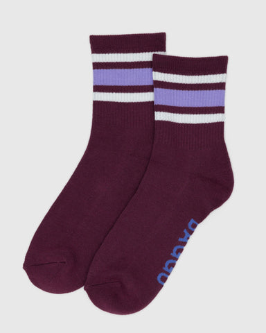 Ribbed Sock - Mahogany Stripe