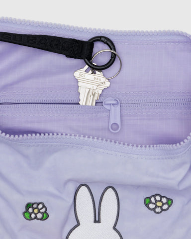 Medium Nylon Crescent Bag - Embroidered Miffy