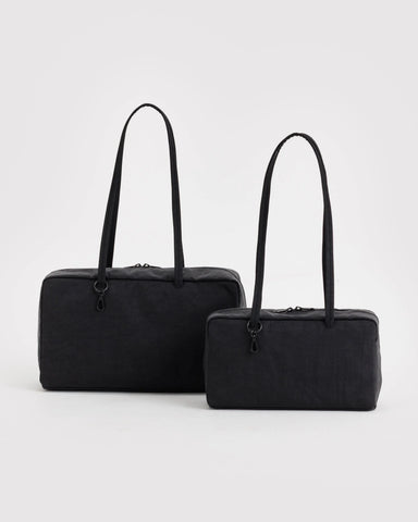 Medium Nylon Bowler Bag - Black