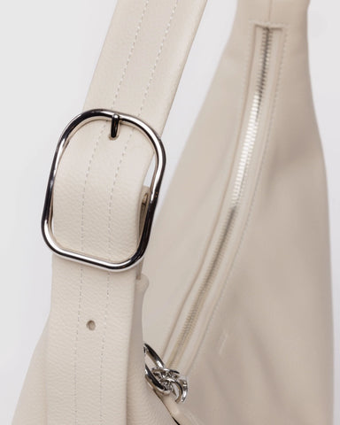 Recycled Leather Shoulder Bag - Stone