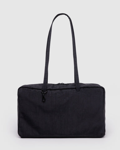 Medium Nylon Bowler Bag - Black