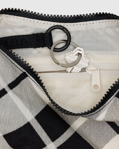 Small Nylon Crescent Bag - Mixed Plaid