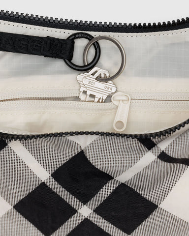 Medium Nylon Crescent Bag - Mixed Plaid